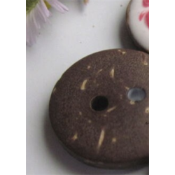 KOKOSKNAPP EMALJERT - Hvit med svart dekor